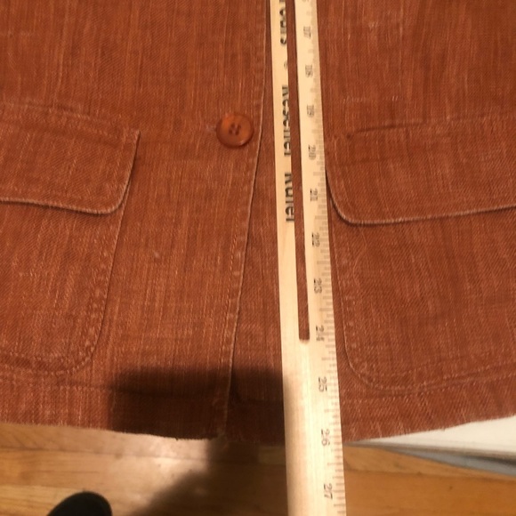 KENNETH COLE REACTION size 14 rusty orange linen mandarin color pockets - Picture 14 of 16